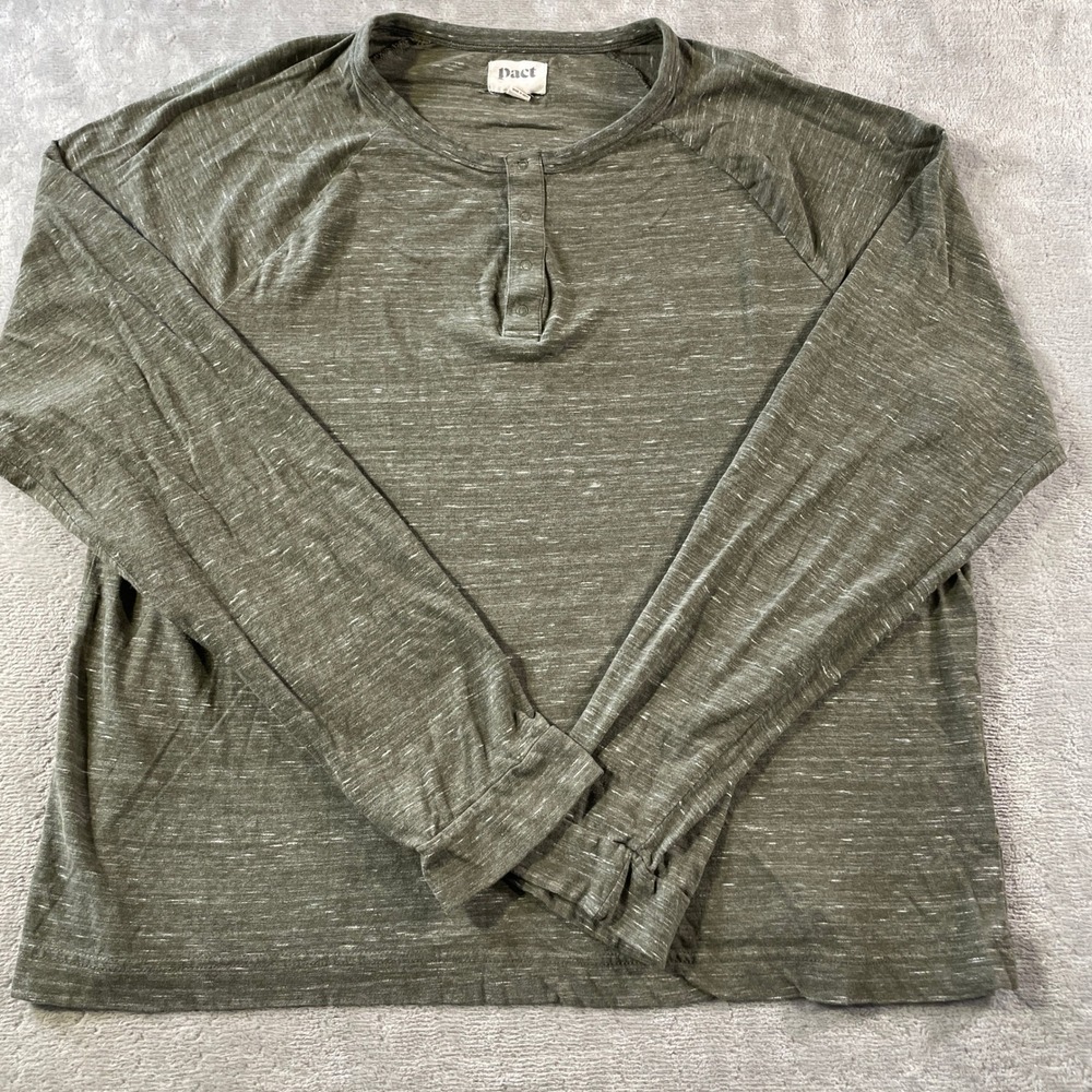 Pact Henley Shirt Mens XL Green Organic Cotton‎ Casual Preppy Light Summer